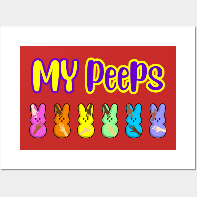 My Peeps Easter T-Shirt, cute bunnies Wall Art by SidneyTees